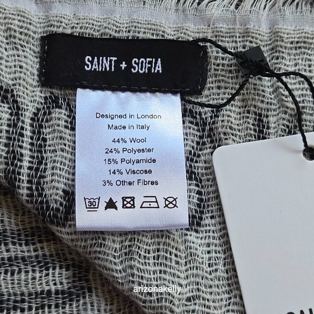 NWT Saint + Sofia Rock & Roll Scarf Wool Blend - Picture 2 of 10